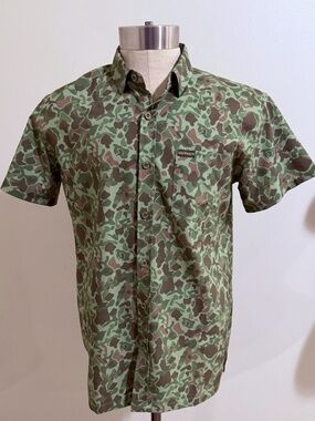 Warrior Camo Mens M Super Stretch Button Down Shirt